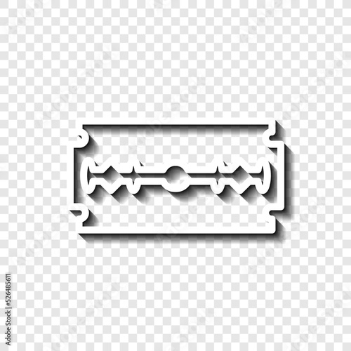 Blade razor simple icon vector. Flat design. White with shadow on transparent grid.ai