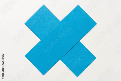 blue paper X