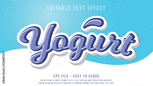 Yogurt 3d editable text effect 
