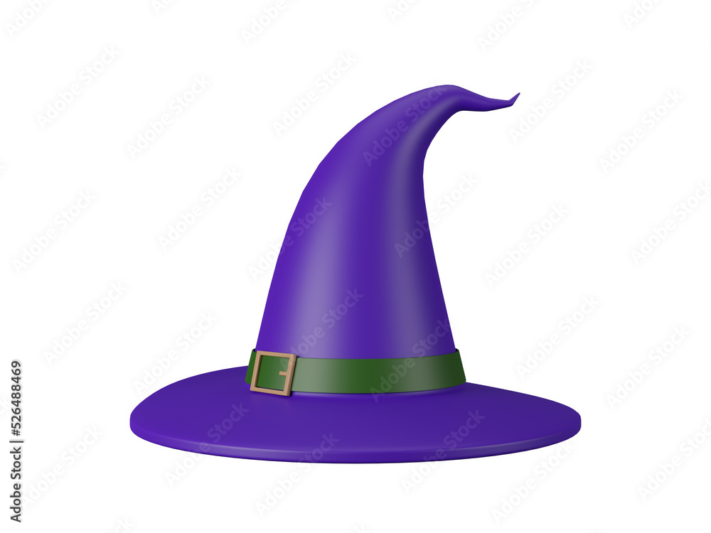 3D Cartoon emoji halloween character wizard hat for graphic design element, isolated on white background, 3D render illustration. 3D Cartoon emoji halloween character wizard hat for graphic design element, isolated on white background, 3D render illustration.