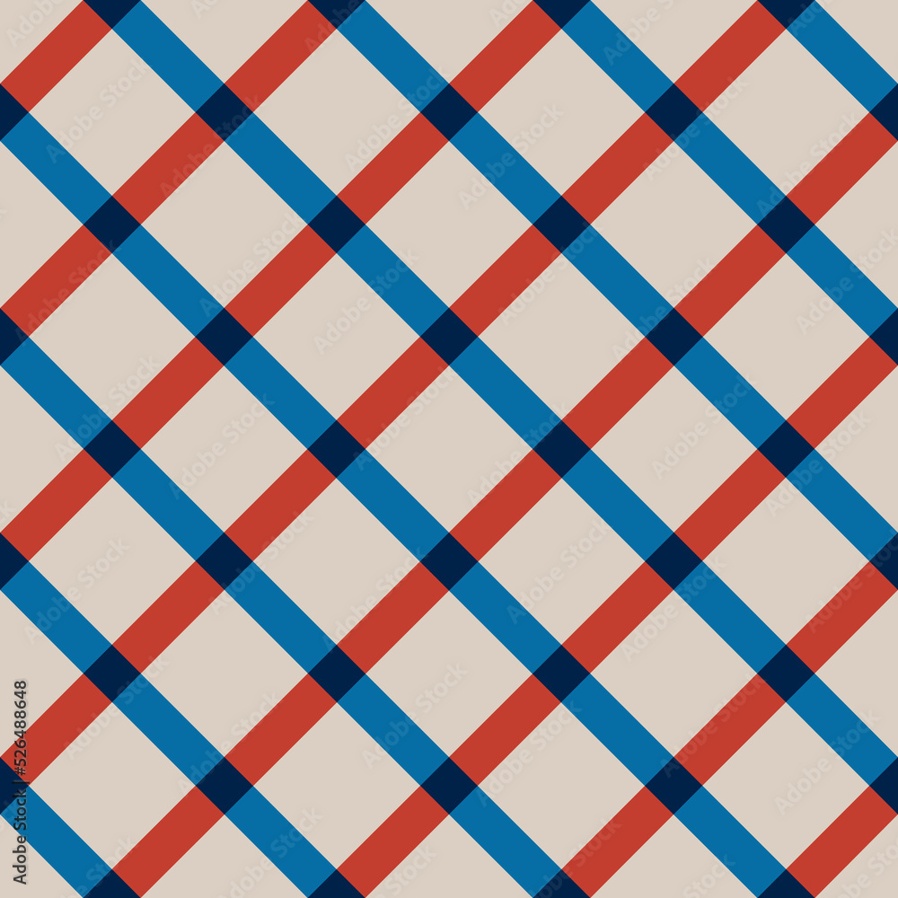 Seamless pattern with diagonal plaid motifs in 4 colors Seamless pattern with diagonal plaid motifs in 4 colors