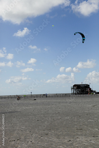 kite surfing on the beach