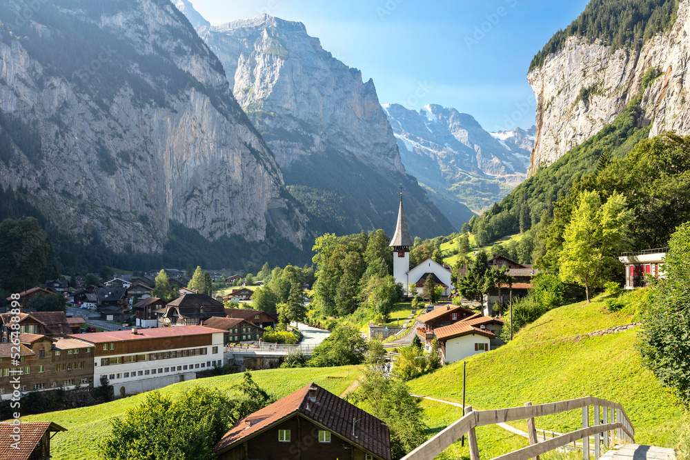 Lauterbrunnen village in the Swiss Alps, Switzerland