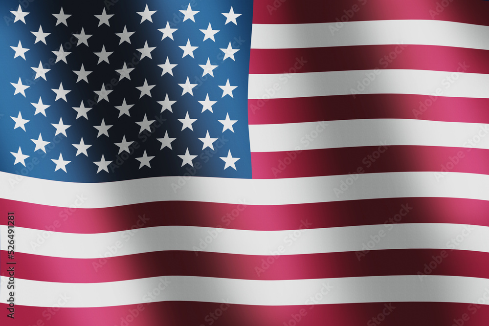 USA national flag. American flag with red stripes and white stars and