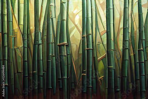 The Bamboo wall background  3D illustration.