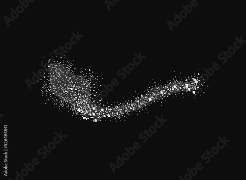 A scattering of crystals of sugar or salt. Realistic vector illustration isolated on transparent background.