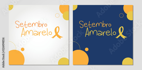 yellow september with ribbon and circles post social networks