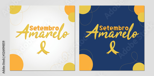yellow september with ribbon and circles and lines post social networks