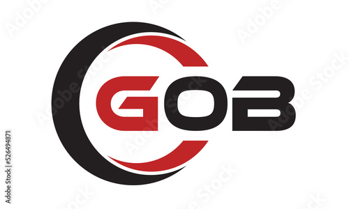 GOB three letter swoosh logo design vector template | monogram logo | abstract logo | wordmark logo | letter mark logo | business logo | brand logo | flat logo | minimalist logo | text | word | symbol