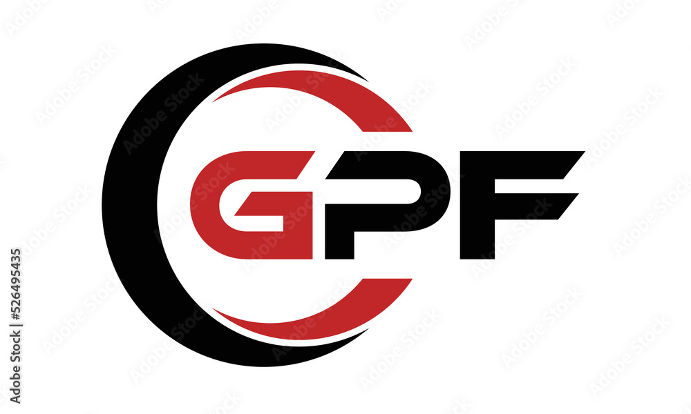 GPF three letter swoosh logo design vector template | monogram logo ...