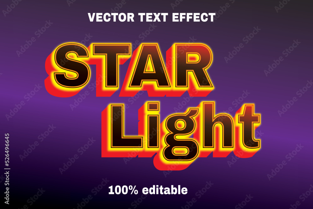vector text effect editable starlight