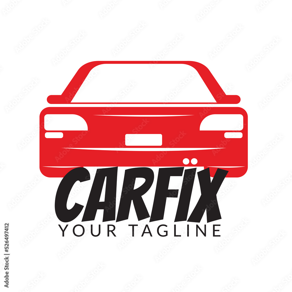Obraz premium car fix logo. vector illustration of red car 