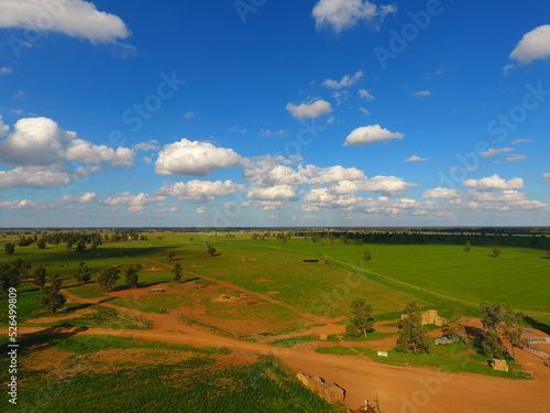 farm farming field sky aerial agriculture irrigation australia blue nature countryside 
