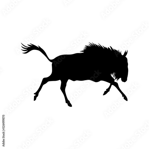 Vector illustration of black gnu antelope