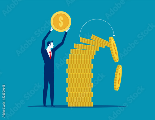 Business person with financial crisis. Business financial and economy vector