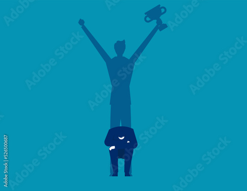 Person anxiety and self confidence. Imposter syndrome vector illustration