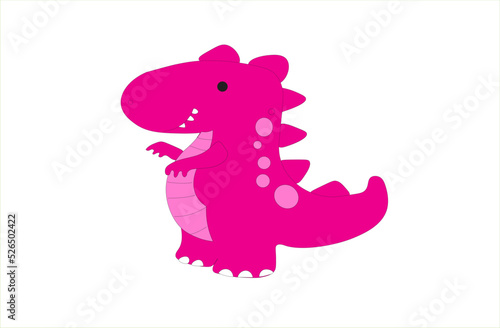 cute dinosaur illustration in pink cartoon form