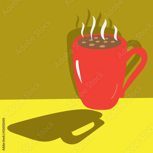 vector illustration of coffee in a red cup