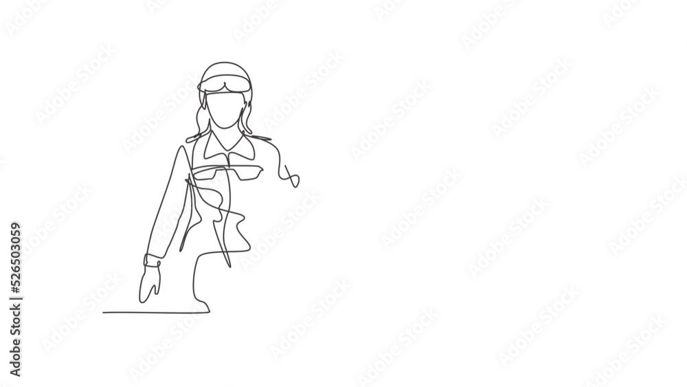 Animated self drawing of single continuous line draw woman soldiers with goggle, full uniforms, thumbs-up gestures are ready to defend the country on battlefield. Full length one line animation. Animated self drawing of single continuous line draw woman soldiers with goggle, full uniforms, thumbs-up gestures are ready to defend the country on battlefield. Full length one line animation.