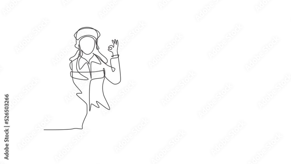 Self drawing animation of single line draw female firefighter with uniform, gesture okay and hand on waist prepare to put out the fire that burned building. Continuous line draw. Full length animated. Self drawing animation of single line draw female firefighter with uniform, gesture okay and hand on waist prepare to put out the fire that burned building. Continuous line draw. Full length animated.