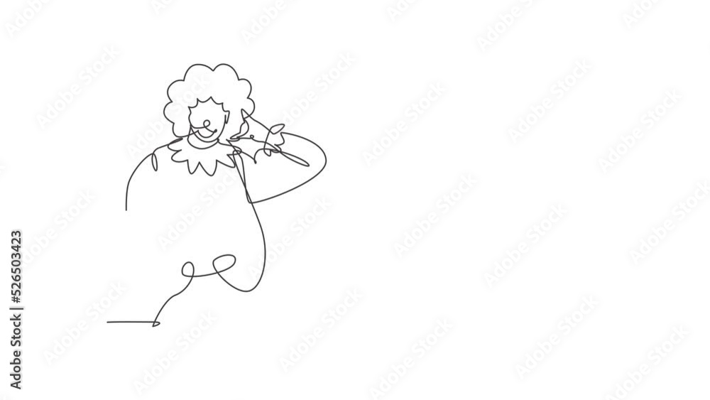 Self drawing animation of single line draw clown, call me gesture, wearing wig, smiling face makeup, entertaining kids at birthday party. Good performance. Continuous line draw. Full length animated. Self drawing animation of single line draw clown, call me gesture, wearing wig, smiling face makeup, entertaining kids at birthday party. Good performance. Continuous line draw. Full length animated.