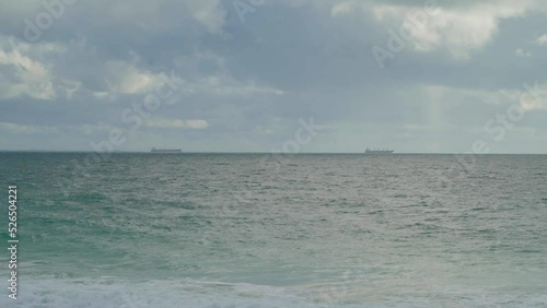 A view of the blue ocean on Scarborough beach in Perth, Western Australia