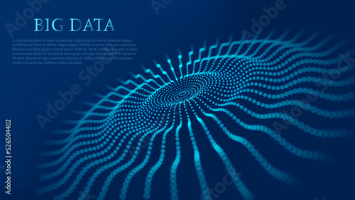 Accumulation and transmission of data. Artificial intelligence visualization. 3D Vector illustration.
