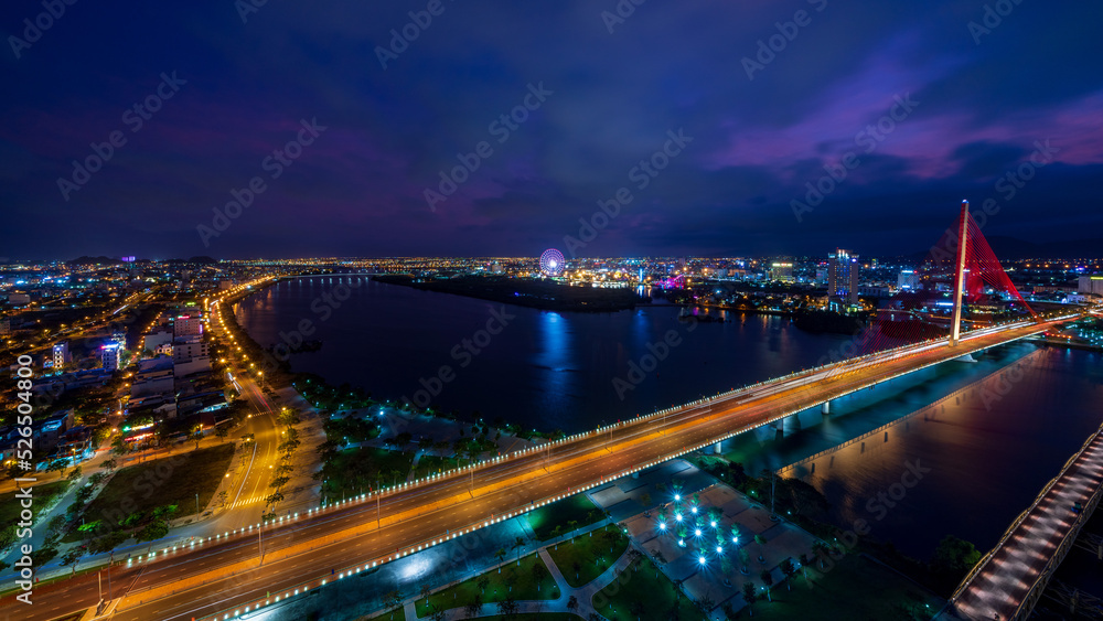 Nightscape of Da Nang city.