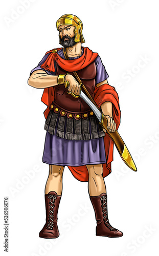 Well known Carthaginian general Hannibal. Enemy of Roman Republic. Digital illustration.