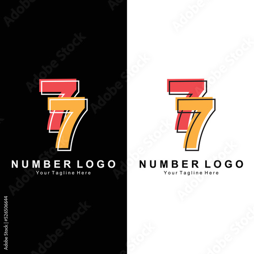 Number 7 seven logo design premium icon vector illustration for company banner sticker product brand