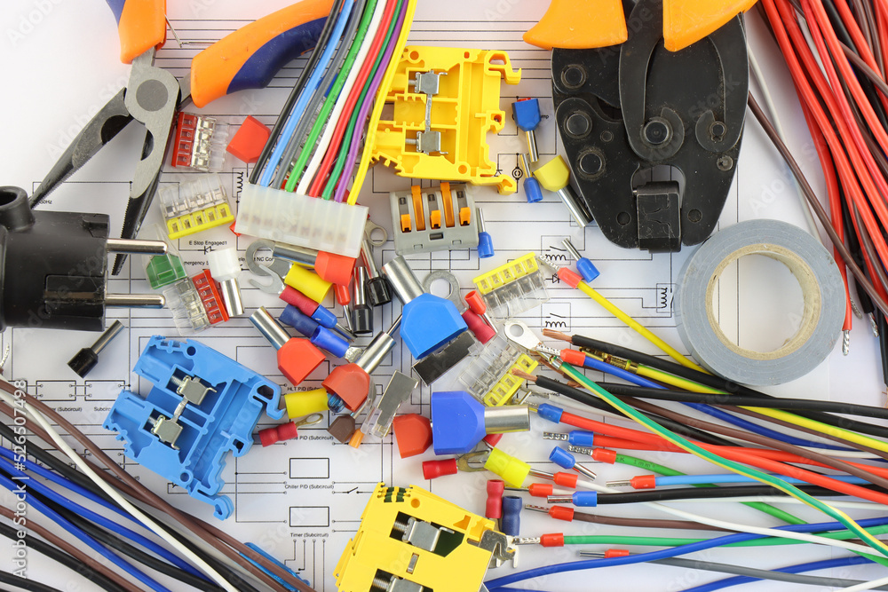 Electrical tools and materials for the installation of an electrical ...