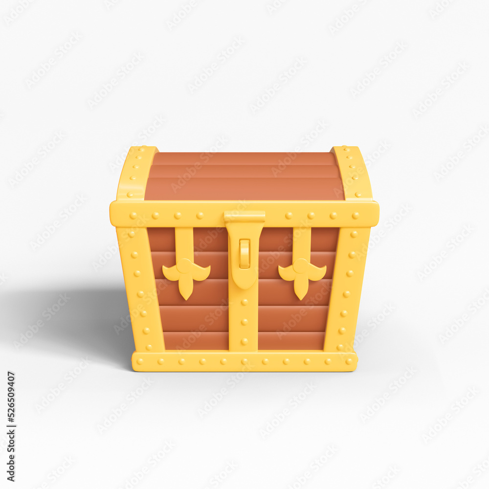 Treasure chest icon isolated 3d render illustration Treasure chest icon isolated 3d render illustration