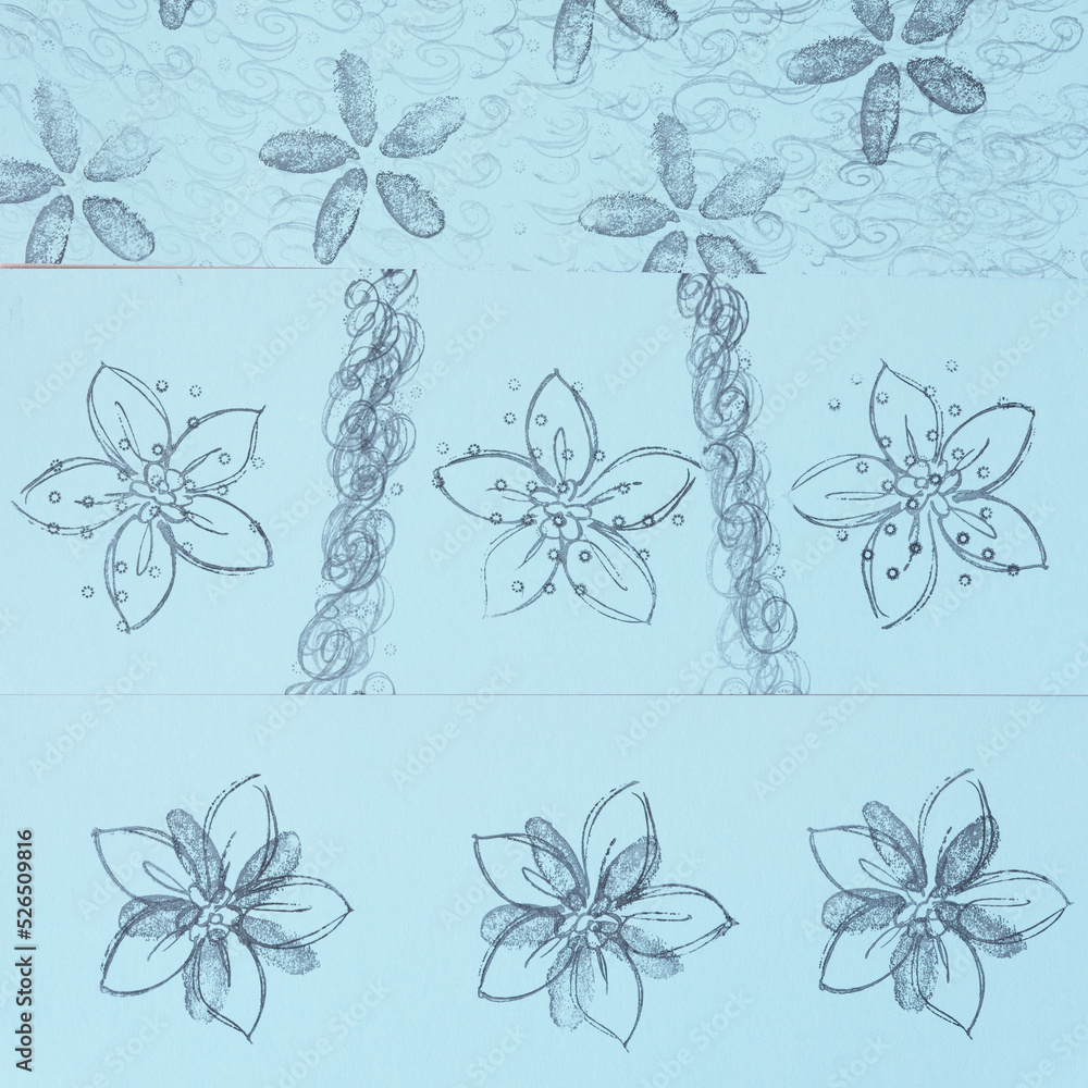 Fototapeta premium paper with decorative pattern (blue)