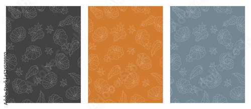Autumn posters with pumpkins pattern, fall illustration, halloween pattern, seamless pumpkin pattern