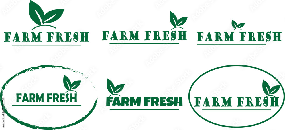 Farm fresh foods logo collection vector