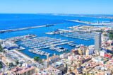 Aerial view of the Alicante marina,  Spain