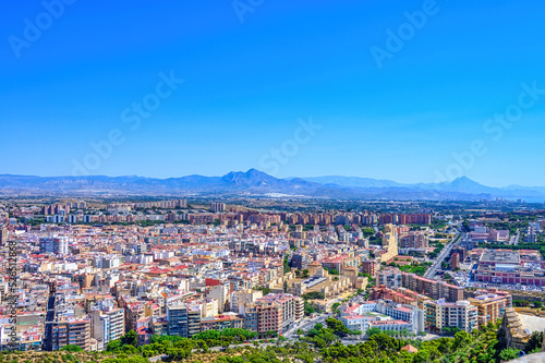 Alicante cityscape, aerial view in Spain