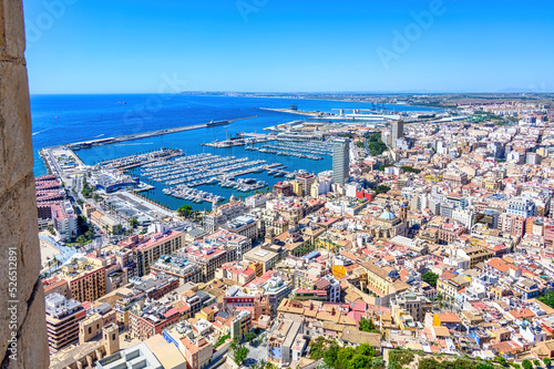 Fototapeta Naklejka Na Ścianę i Meble -  Aerial view of the Alicante marina,  Spain