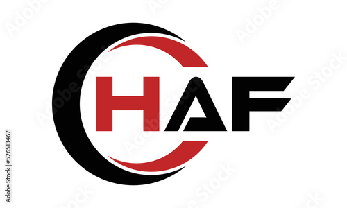 HAF three letter swoosh logo design vector template | monogram logo | abstract logo | wordmark logo | letter mark logo | business logo | brand logo | flat logo | minimalist logo | text | word | symbol