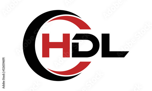 HDL three letter swoosh logo design vector template | monogram logo | abstract logo | wordmark logo | letter mark logo | business logo | brand logo | flat logo | minimalist logo | text | word | symbol