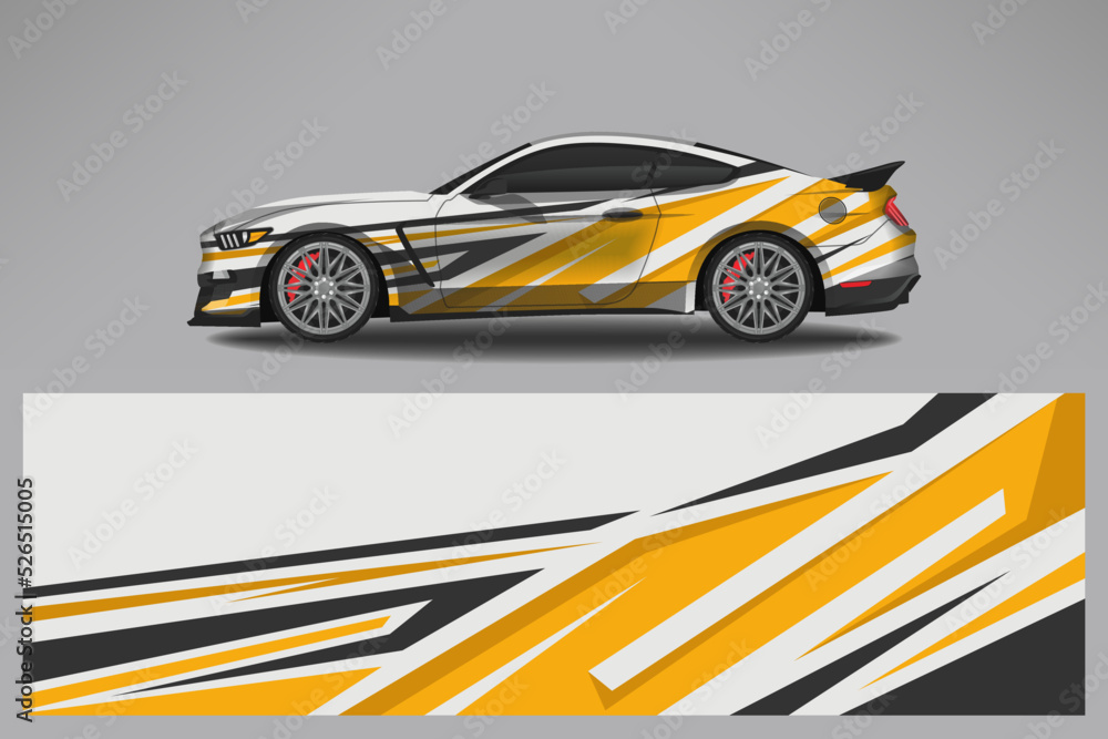 Car decal wrap livery design. Graphic abstract line racing background Vector design for vehicle, race car, rally, adventure livery camouflage.