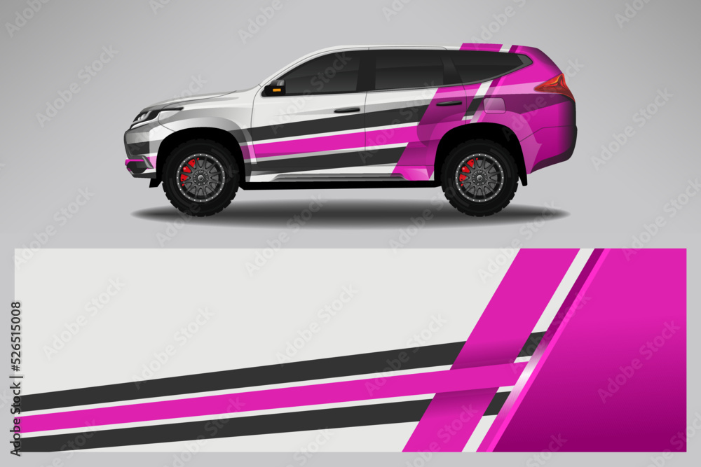 Car decal wrap livery design. Graphic abstract line racing background Vector design for vehicle, race car, rally, adventure livery camouflage. Car decal wrap livery design. Graphic abstract line racing background Vector design for vehicle, race car, rally, adventure livery camouflage.