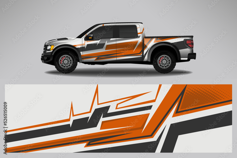 Car decal wrap livery design. Graphic abstract line racing background Vector design for vehicle, race car, rally, adventure livery camouflage.