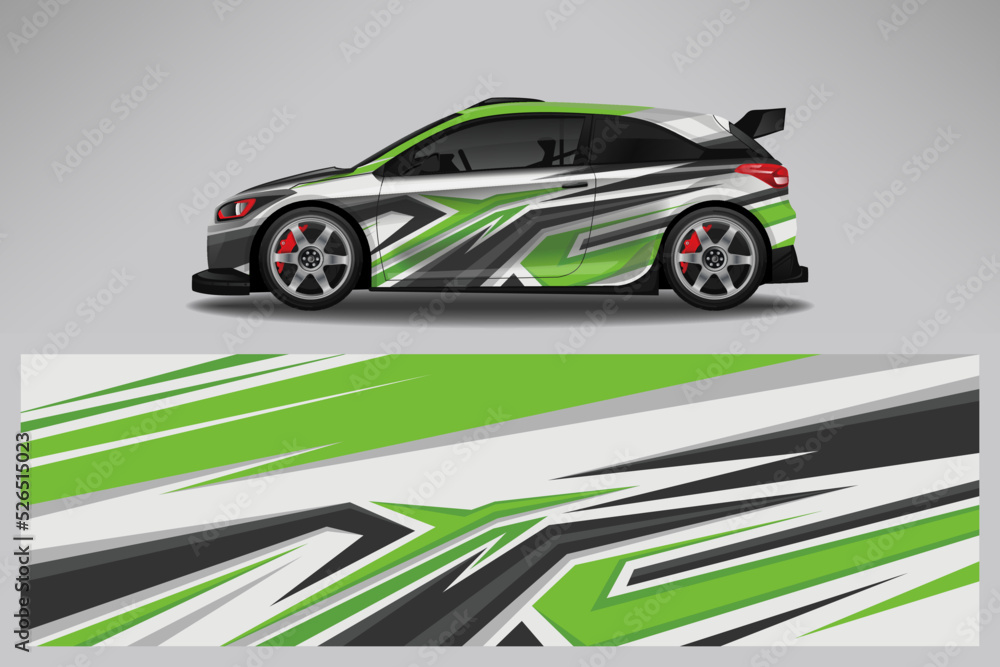 Car decal wrap livery design. Graphic abstract line racing background Vector design for vehicle, race car, rally, adventure livery camouflage.