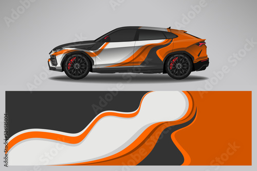 Car decal wrap livery design. Graphic abstract line racing background Vector design for vehicle  race car  rally  adventure livery camouflage.