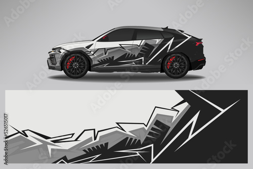 Car decal wrap livery design. Graphic abstract line racing background Vector design for vehicle, race car, rally, adventure livery camouflage.
