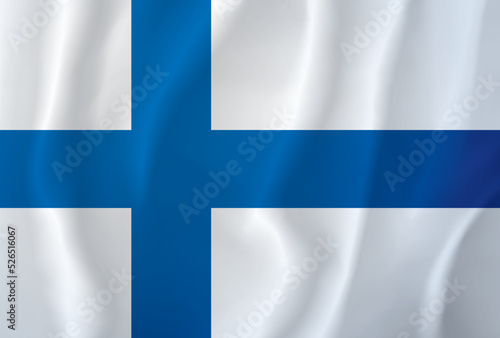 Flag of Finland. Vector drawing sign