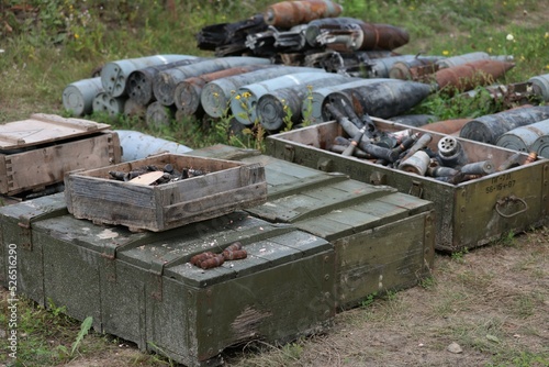 Russian Aerial Bombs And Unexploded Ordnance Disposal Near Chernihiv, Ukraine