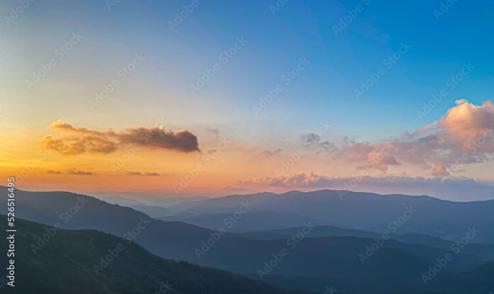 mountain landscape sunset in the mountains, view wallpaper carpathians tourism hiking in the mountains, tourism travel