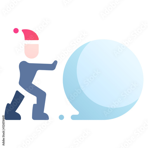 Christmas Playing snowball icon